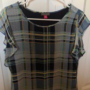 Vince Camuto Plaid Chiffon Blouse
